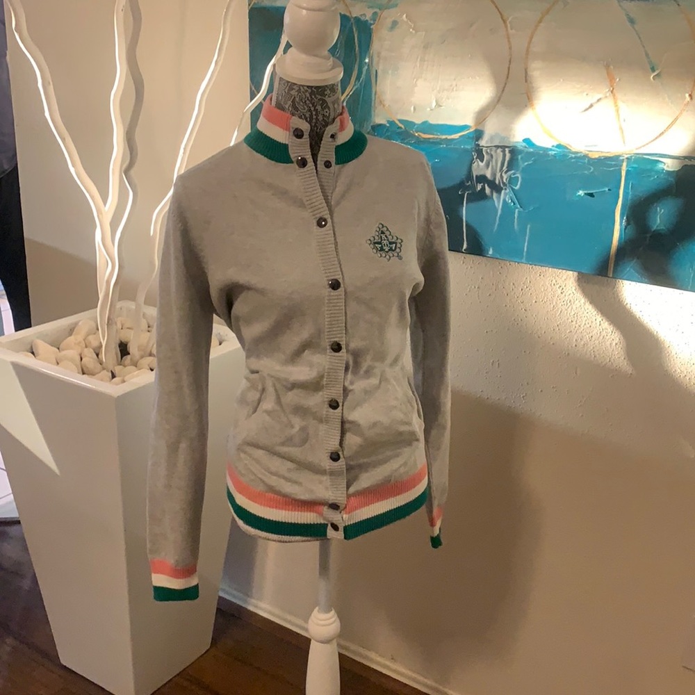 Alpha Kappa Alpha cardigan and hat